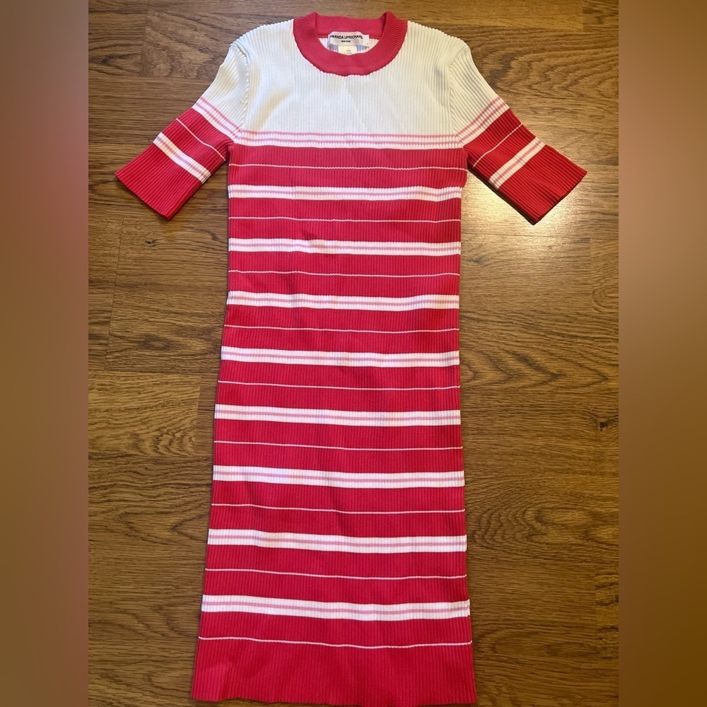 Amanda Uprichard striped knit stretch dress large revolve Anthropologie chic - Picture 3 of 9